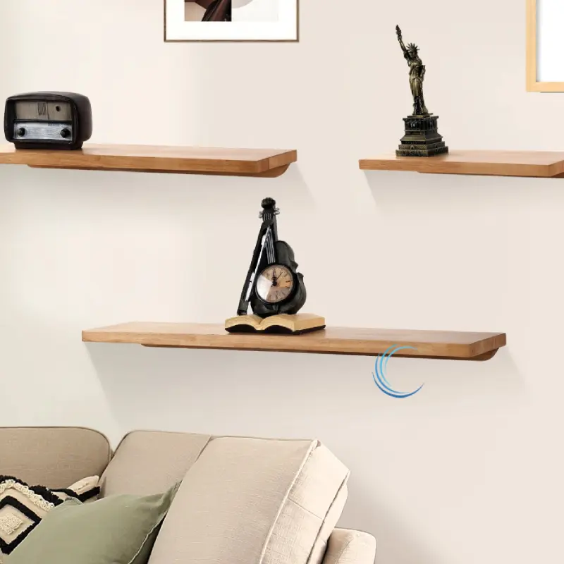 מדף עץ מלא בגוון אלון טבעי