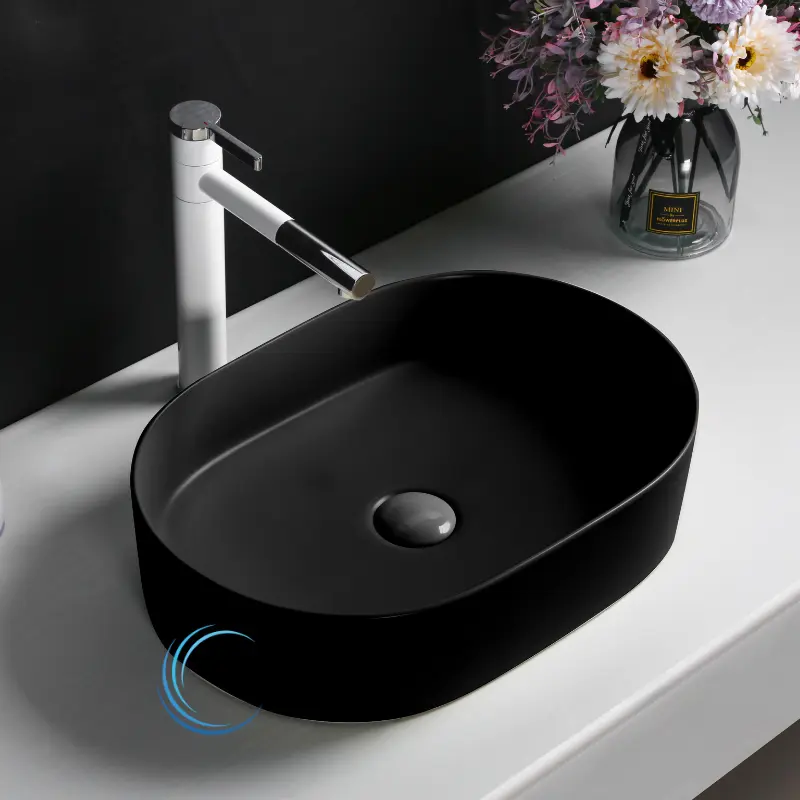 כיור חרס מונח 812110 50/35/12 שחור מט