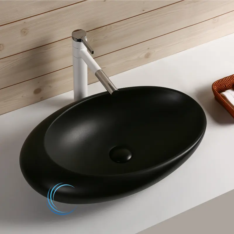 כיור חרס מונח 811910 58/37/15 שחור מט