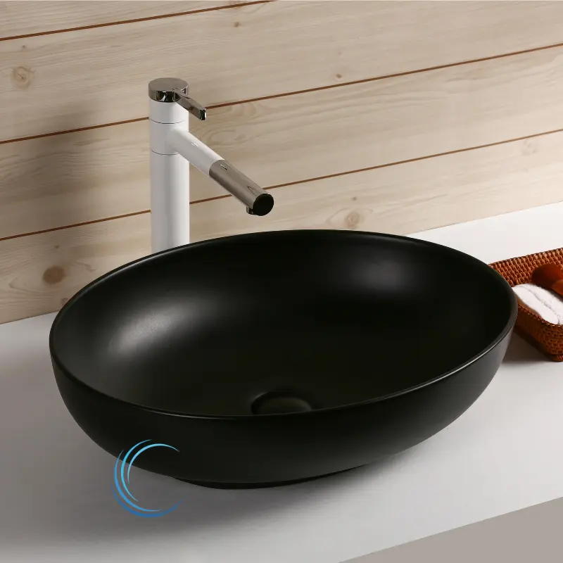 כיור חרס מונח 810710 51/40/14 שחור מט