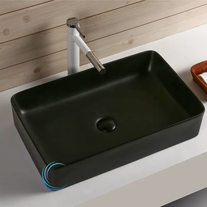 כיור חרס מונח 8102010 60/38/12 שחור מט