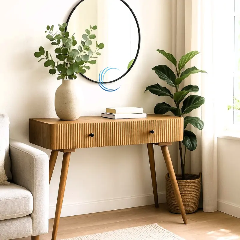 קונסולה עץ מלא מנגו טבעי