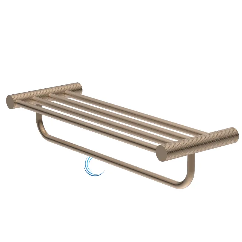 מדף מגבות + מתלה מגבת גוף 60 ס";מ 4518 גוון רוז גולד מט