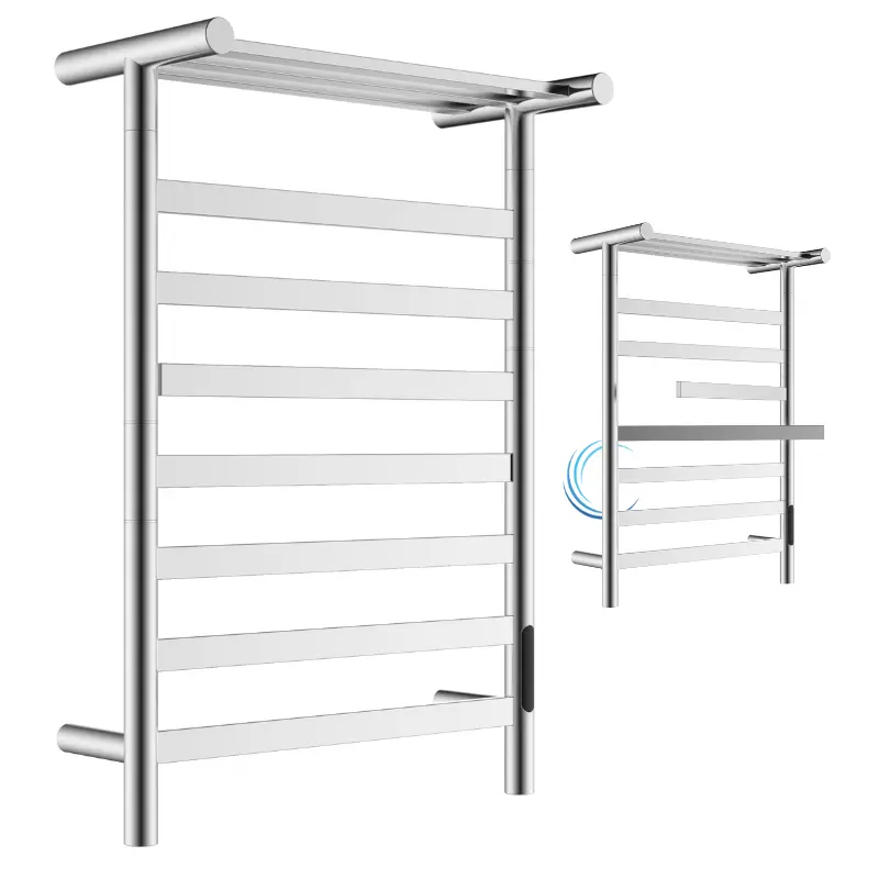 מחמם מגבות TH005 לחדר רחצה 55/23/83 ס";מ- מתלים מתכוונים גוון ניקל מבריק