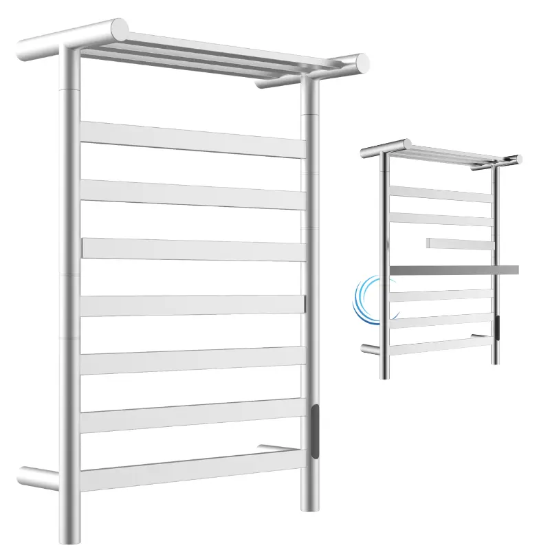 מחמם מגבות TH005 לחדר רחצה 55/23/83 ס";מ- מתלים מתכוונים גוון ניקל מוברש מט