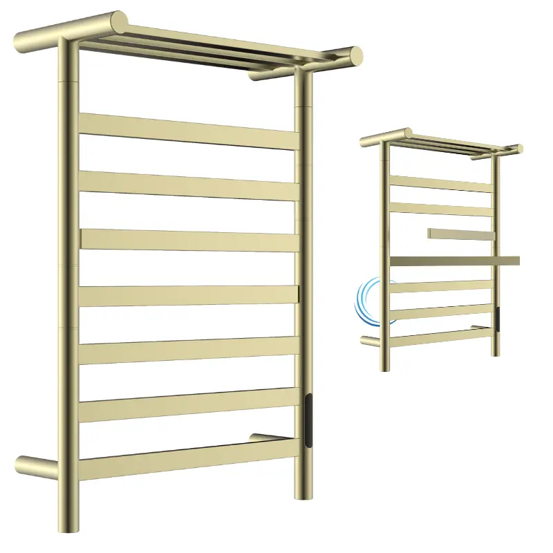 מחמם מגבות TH005 לחדר רחצה 55/23/83 ס";מ- מתלים מתכוונים גוון זהב מט