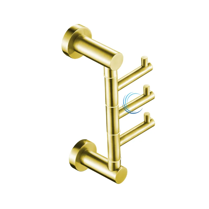 קולב מגבות שלישיה זהב מט