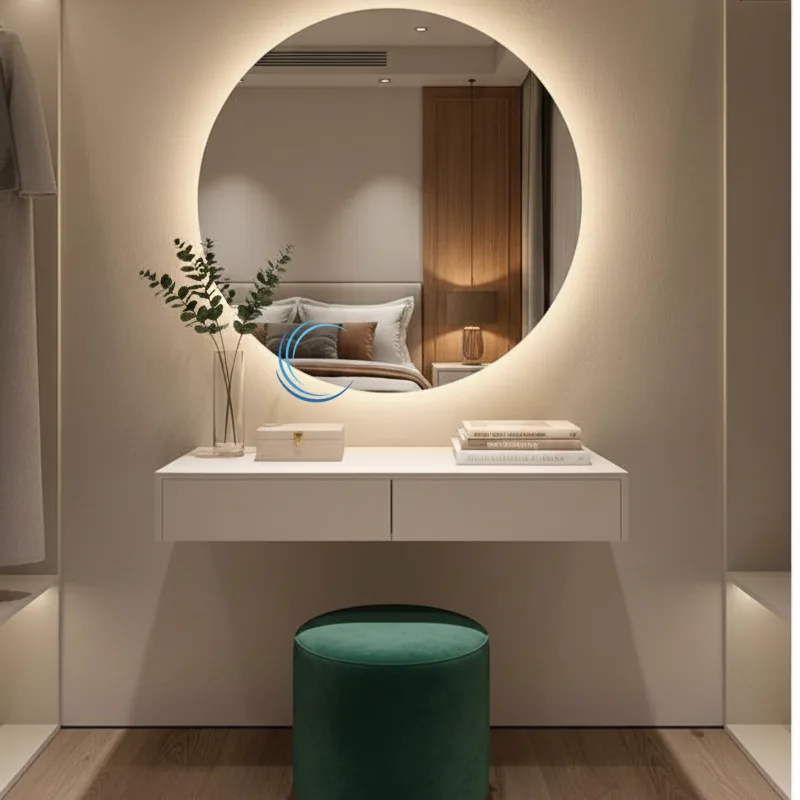 שידת איפור זואי תלויה / קונסולה בגוון אפוקסי משטח אפוקסי