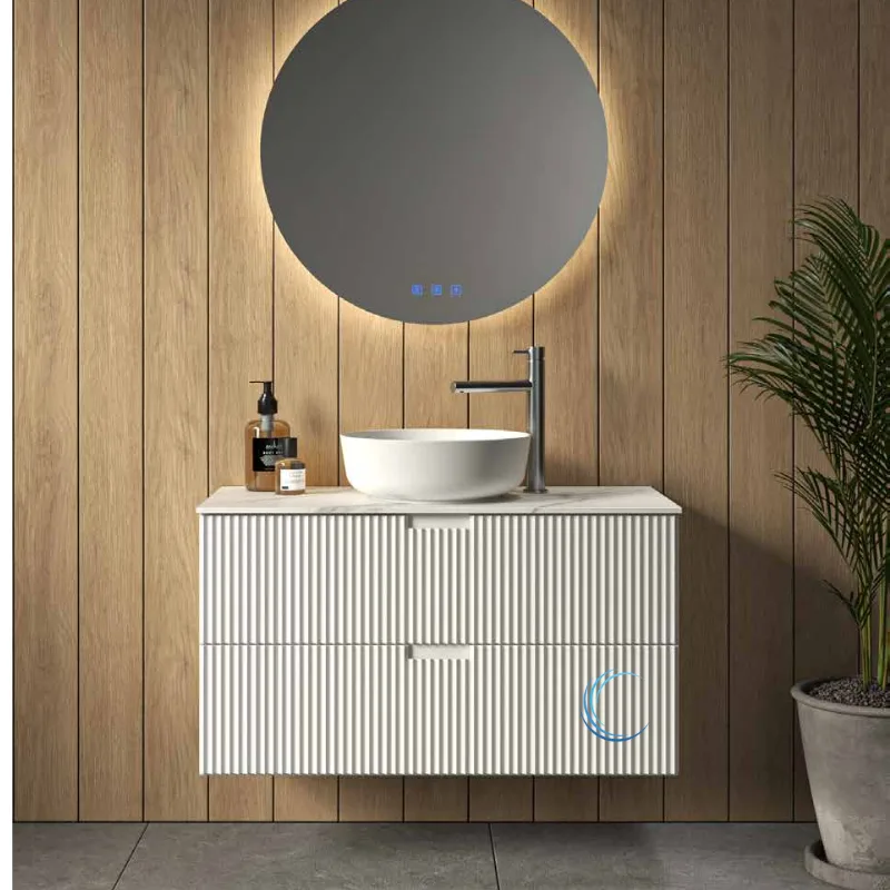 ארון אמבטיה תלוי מיכאל **אספקה מיידית** משטח בוצ';ר וכיור מונח