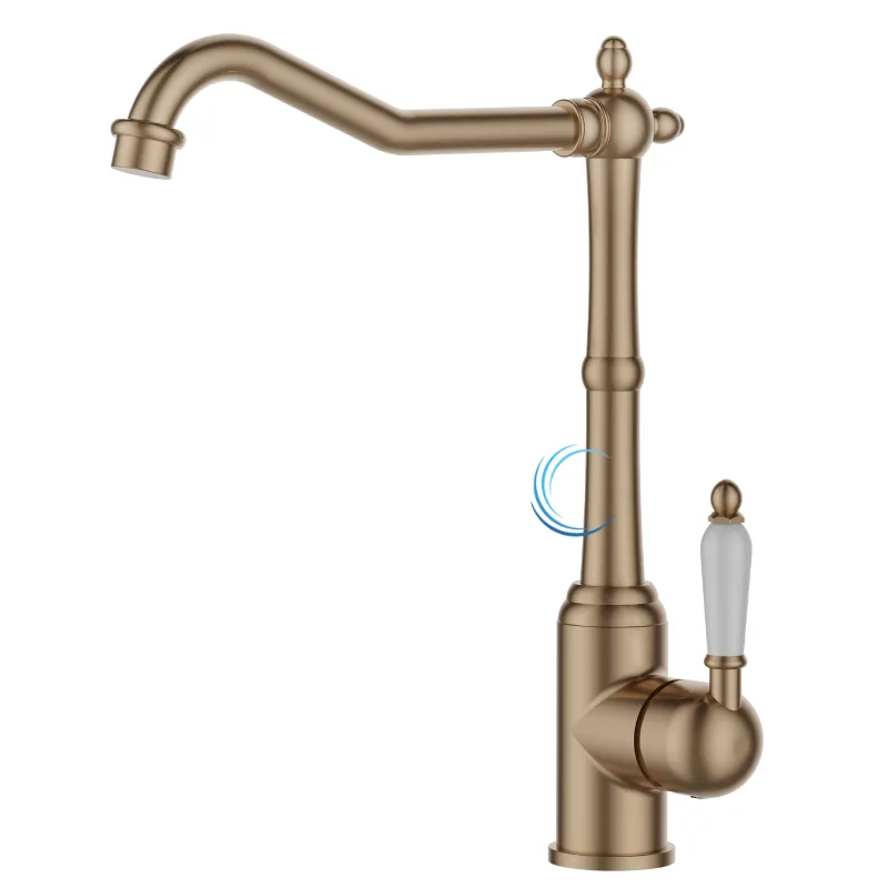 ברז פרח גבוה 3614 למטבח או כיור מונח בגוון רוז גולד מט