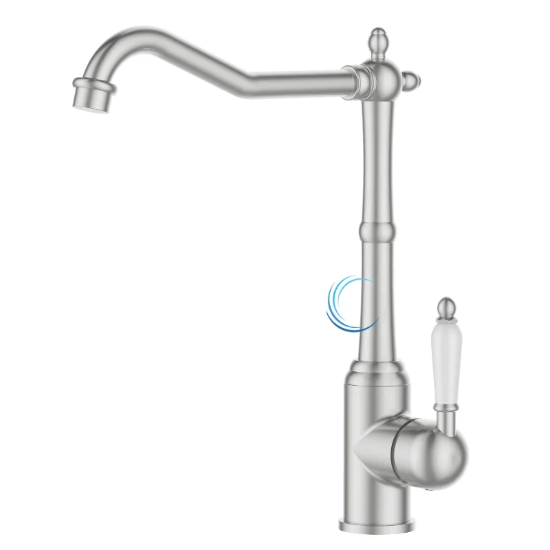 ברז פרח גבוה 3614 למטבח או כיור מונח בגוון ניקל מוברש