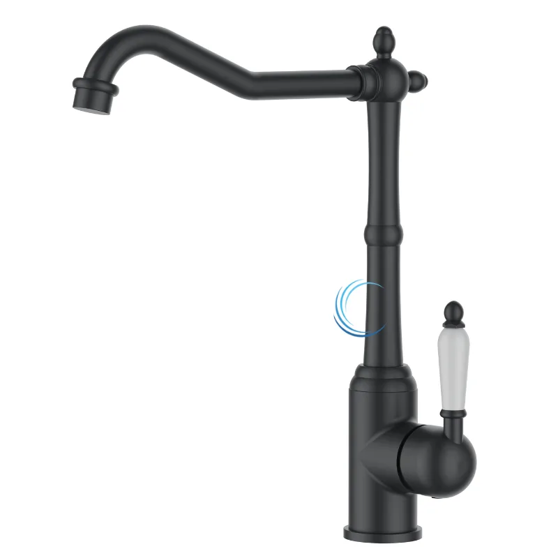 ברז פרח גבוה 3614 למטבח או כיור מונח בגוון שחור מט