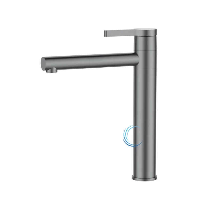 ברז פרח גבוה 5403 לכיור מונח בגוון אפור גרפיט