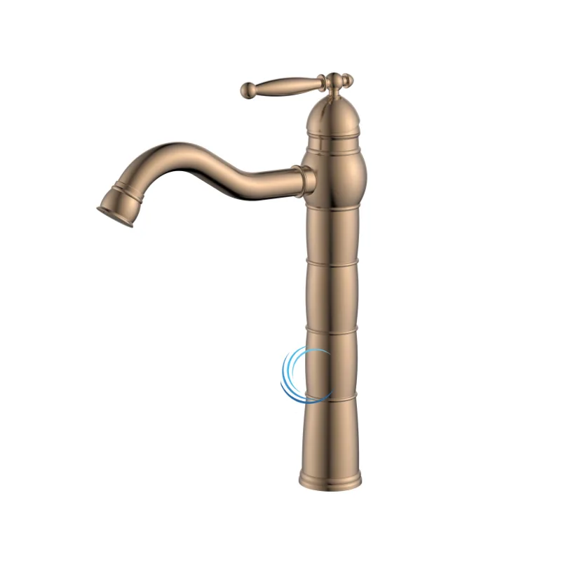 ברז פרח גבוה 3132 ענתיק לכיור מונח בגוון רוז גולד מט