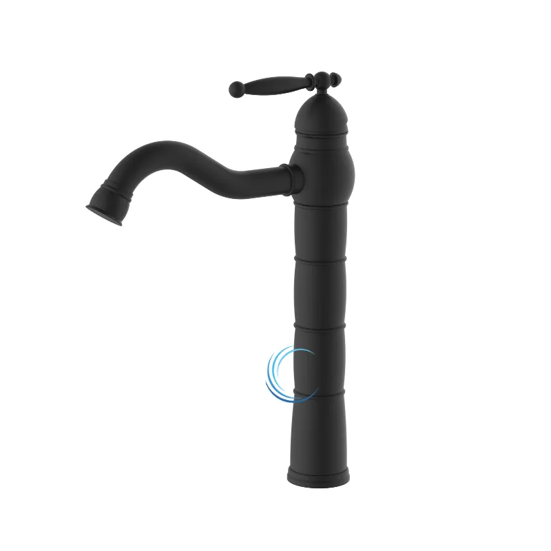 ברז פרח גבוה 3132 ענתיק לכיור מונח בגוון שחור מט