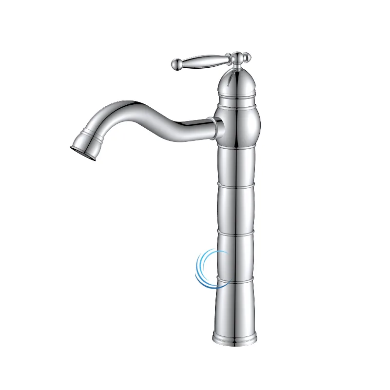 ברז פרח גבוה 3132 ענתיק לכיור מונח בגוון ניקל מבריק