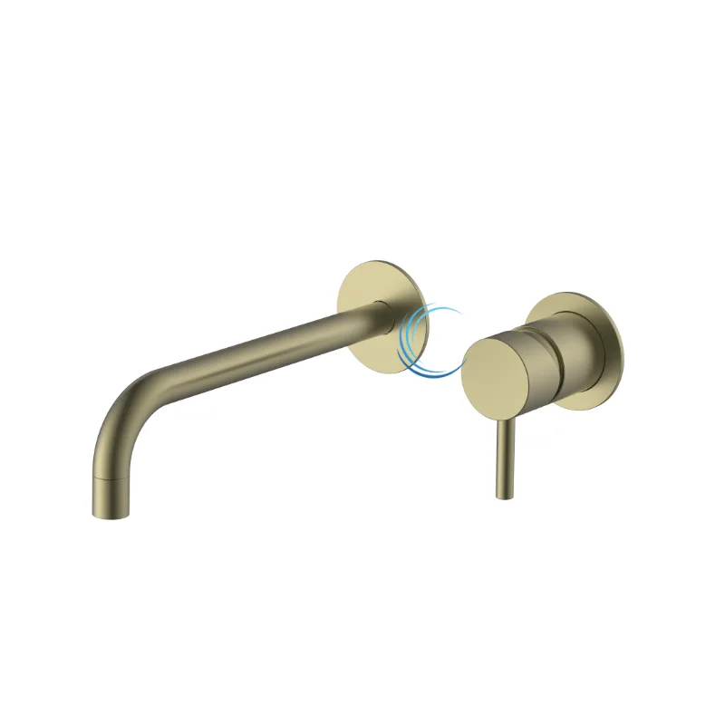 מערכת קיר 1205 לכיור רחצה ידית סטיק בגוון זהב מט