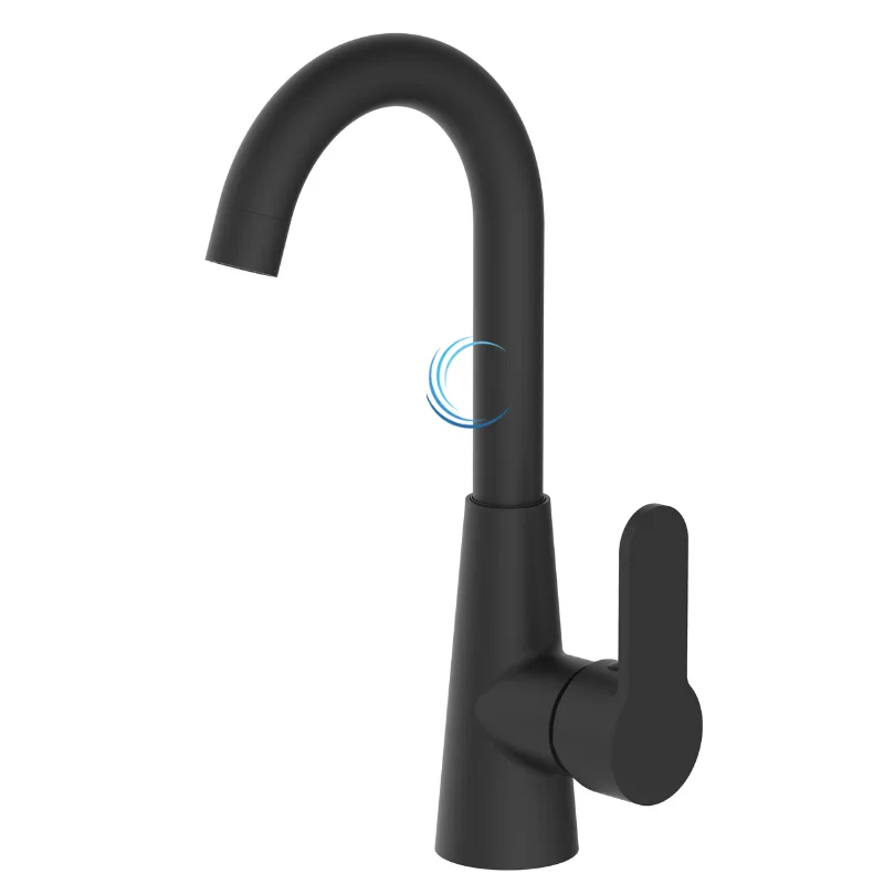 ברז פרח נמוך 3025 לכיור אינטגרלי בגוון שחור מט