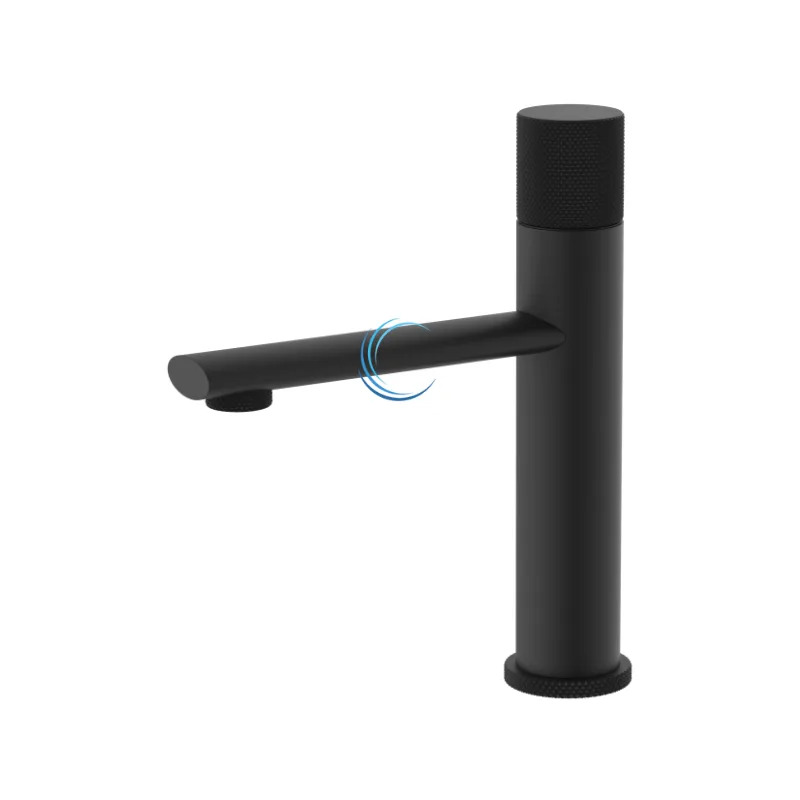 ברז פרח נמוך לכיור שקוע שחור מט