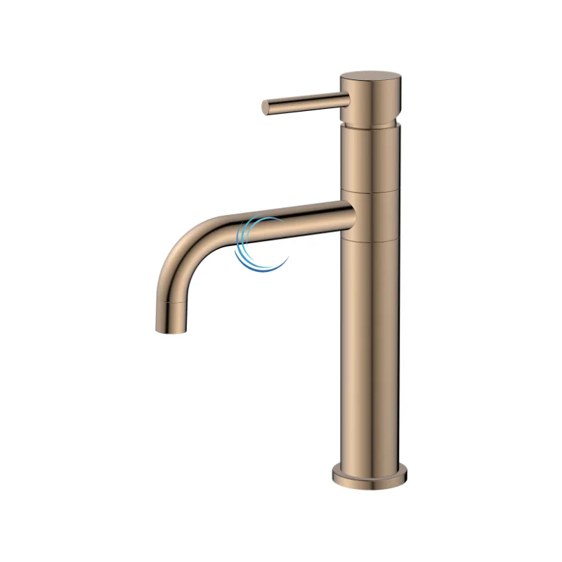 ברז נמוך לכיור שקוע מסתובב רוז גולד מט