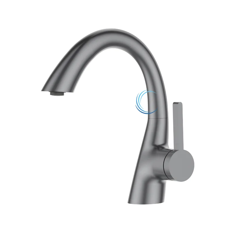 ברז פרח נמוך 1060 לכיור אינטגרלי אפור גרפיט