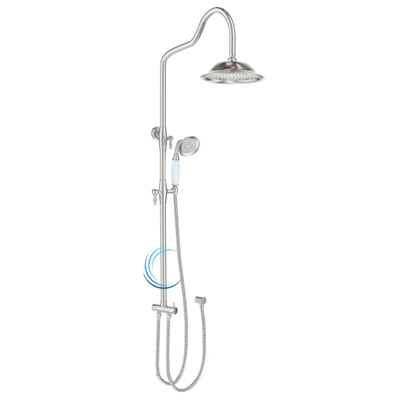 מוט פינוק טלסקופי בעיצוב ענתיק עשוי BRASS ניקל מוברש