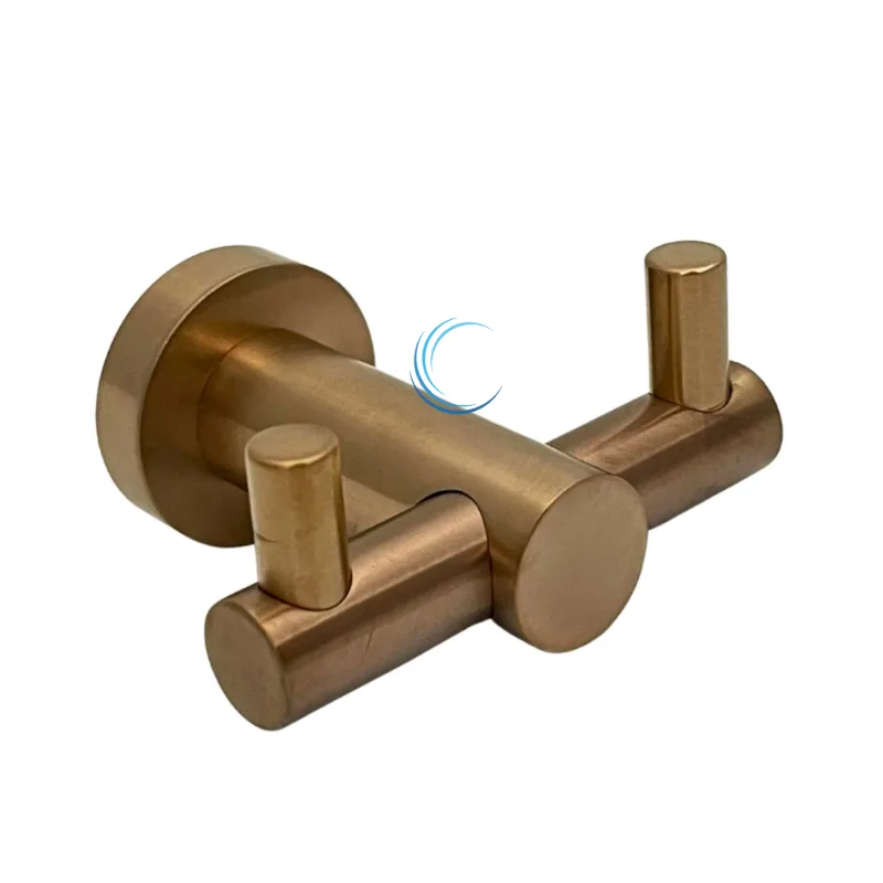 קולב מגבות כפול 4564 רוז גולד מט ROUND