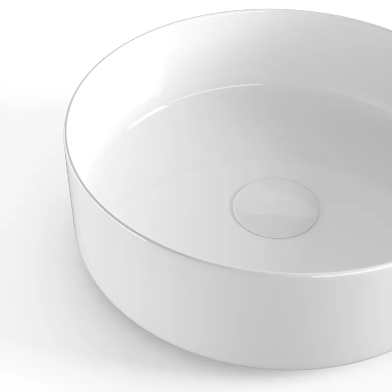 כיור חרס עגול 9469 מעוצב 36/12 ס";מ לבן מבריק