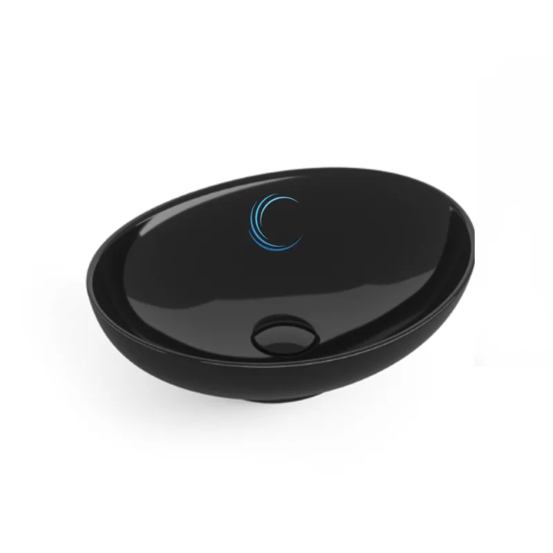 כיור חרס אובלי 9450 מעוצב 40/33/14.5 ס";מ שחור מבריק