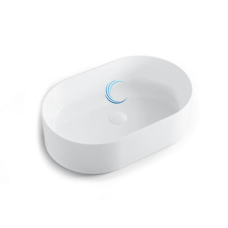 כיור מונח חרס 9849 מעוצב 56.5/36.5/14.5 ס";מ לבן מבריק