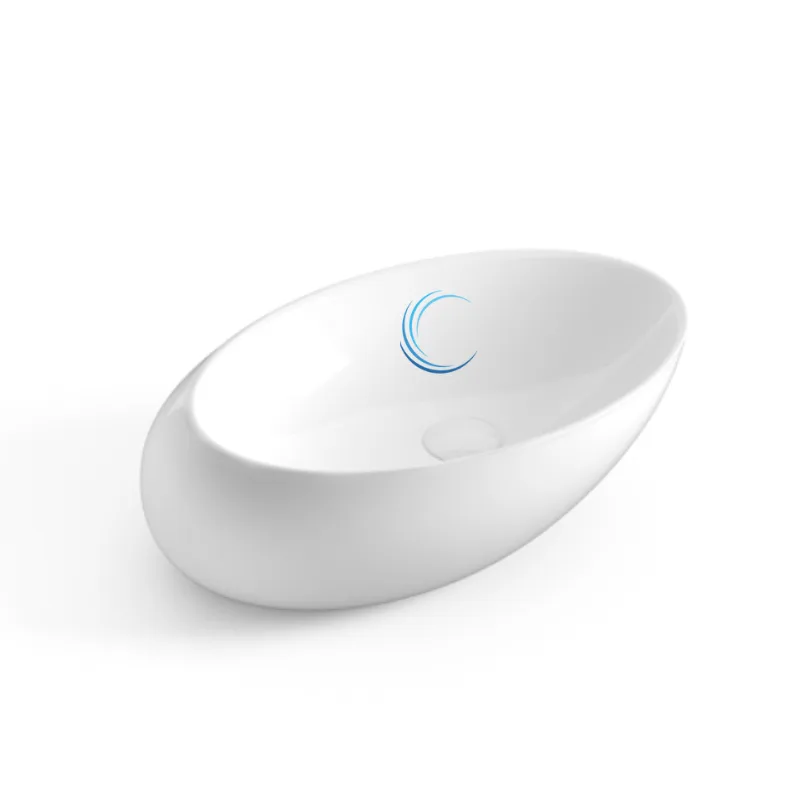 כיור מונח חרס 9862 מעוצב 49/32/14 ס";מ לבן מבריק