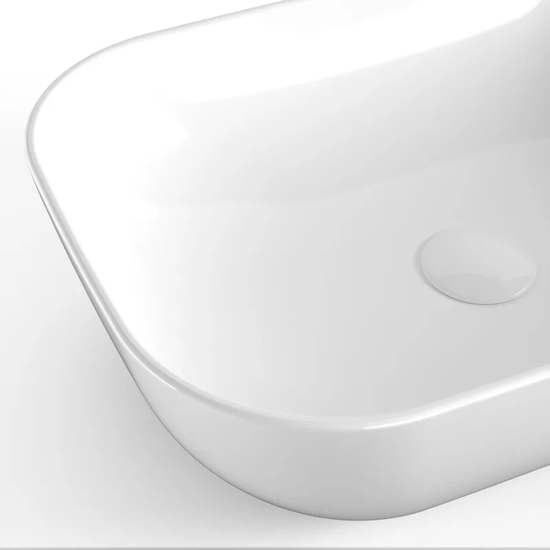 כיור מונח חרס 9862 מעוצב 49/32/14 ס";מ לבן מט