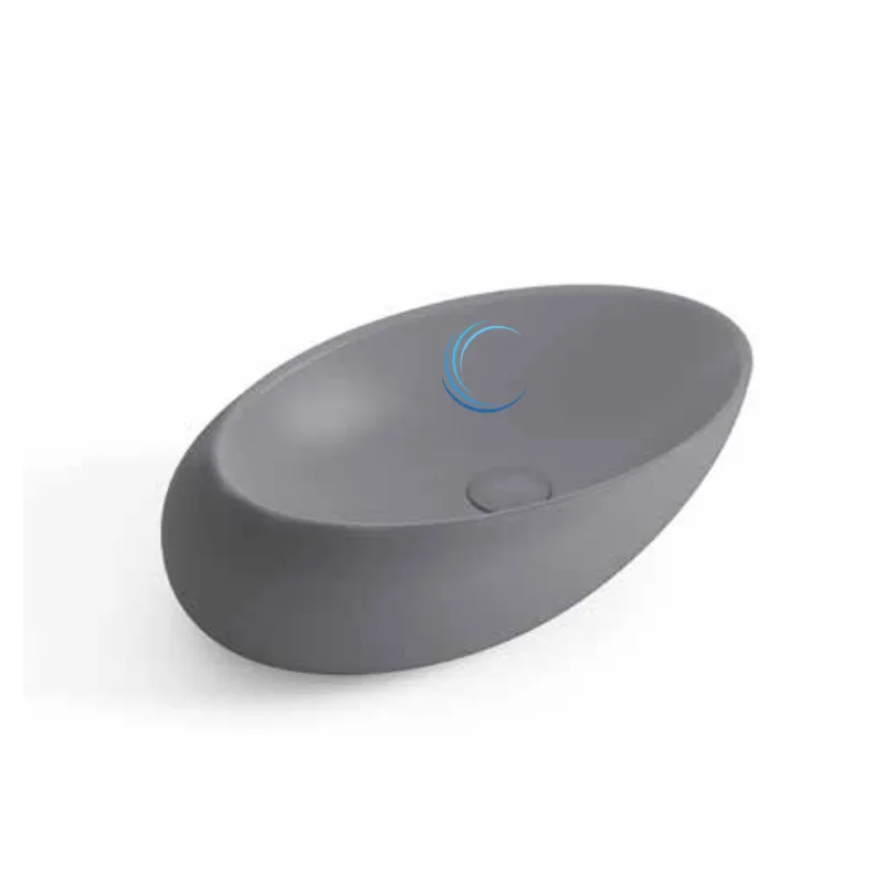 כיור מונח חרס 9862 מעוצב 49/32/14 ס";מ אפור כהה מט