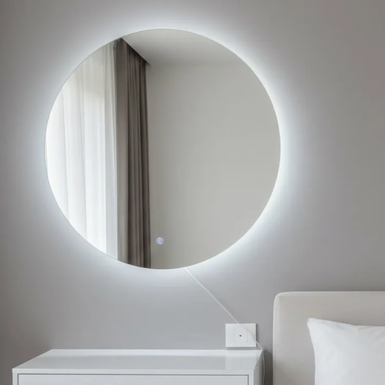 מראה לד עגולה קוטר 80-טאצ'; 3 סוגי תאורה