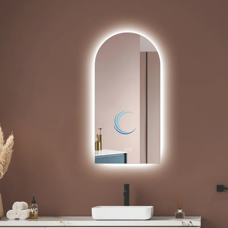 מראה מרחפת קשת עם תאורת לד במידה 40/80 ס״מ- מפשיר אדים