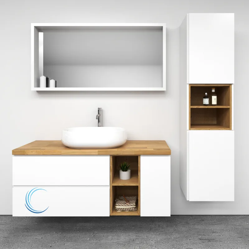 ארון אמבטיה תלוי מעוצב לילך משטח בוצ';ר או קוריאן לבן