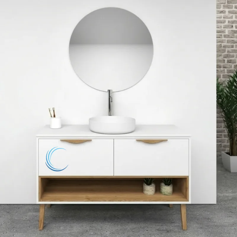 ארון אמבטיה תלוי מעוצב שירי משטח בוצ';ר או קוריאן לבן