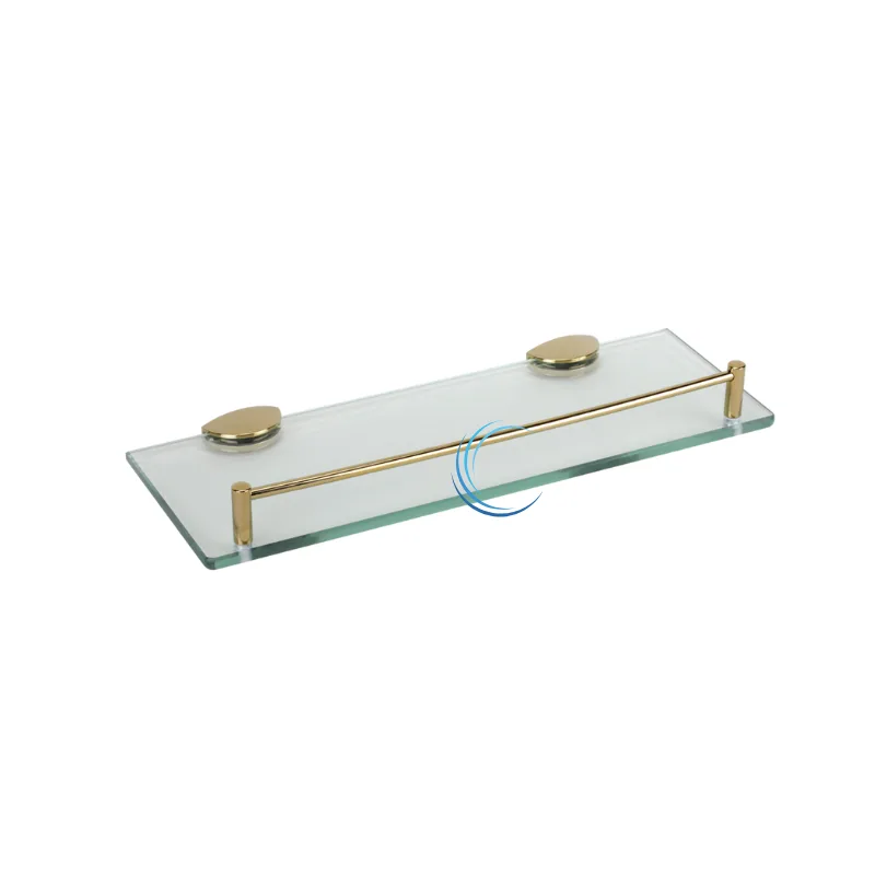 מדף זכוכית 21 בגוון זהב מבריק 35 ס";מ BRASS