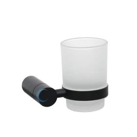 כוס למברשות שיניים לקיר 4558 שחור מט ROUND