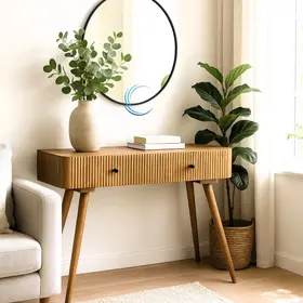 קונסולה עץ מלא מנגו טבעי