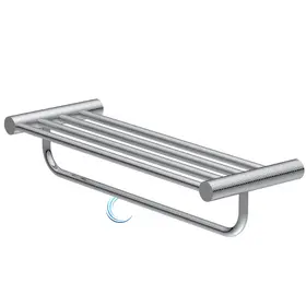 מדף מגבות + מתלה מגבת גוף 60 ס"מ 4518 גוון ניקל מבריק