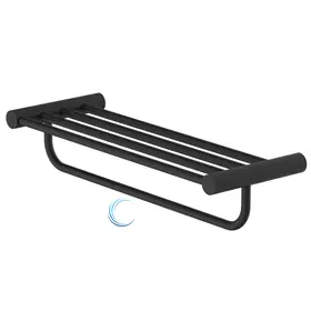 מדף מגבות + מתלה מגבת גוף60 ס"מ 4518 גוון שחור מט