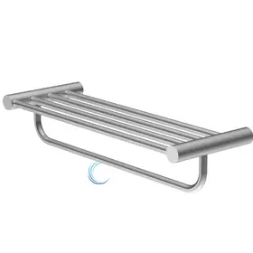 מדף מגבות + מתלה מגבת גוף 60 ס"מ 4518 גוון ניקל מוברש מט