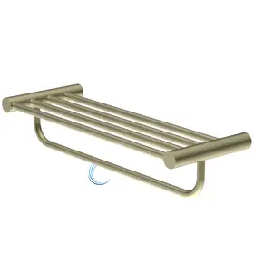 מדף מגבות + מתלה מגבת גוף 60 ס"מ 4518 גוון זהב מט