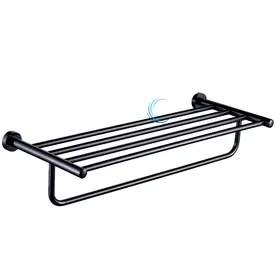 מדף מגבות שחור מט