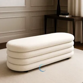 ספסל נפתח בוקלה גוון לבן 120/40/40