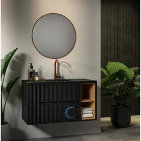 ארון אמבטיה תלוי דבלין **אספקה מיידית** משטח חרס אינטגרלי