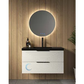 ארון אמבטיה תלוי אטלנטה **אספקה מיידית** משטח חרס אינטגרלי