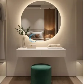 שידת איפור זואי תלויה / קונסולה בגוון אפוקסי משטח אפוקסי