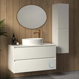 ארון אמבטיה תלוי טרוויזו **אספקה מיידית** משטח בוצ'ר וכיור מונח